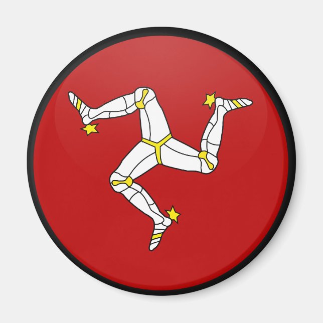Isle Of Man quality Flag Circle Magnet (Front)