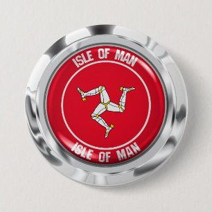 Isle of Man Round Emblem 3 Inch Round Button