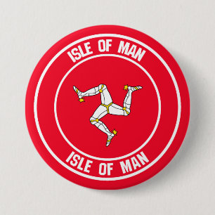 Isle of Man Round Emblem 3 Inch Round Button
