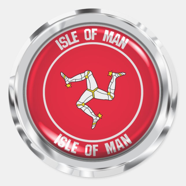 Isle of Man Round Emblem Classic Round Sticker (Front)