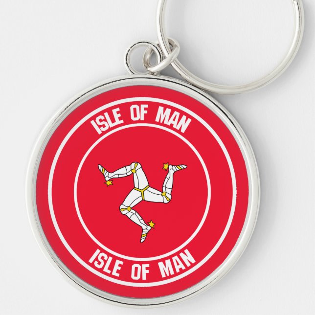 Isle of Man Round Emblem Keychain (Front)