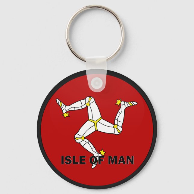 Isle Of Man Roundel quality Flag Keychain (Front)