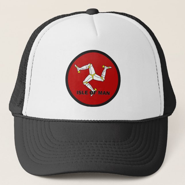 Isle Of Man Roundel quality Flag Trucker Hat (Front)
