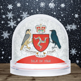 Isle of Man Snow Globe, patriotic UK / British Snowglobe