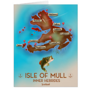 Isle of Mull Inner Hebrides Scotland Vintage Map.