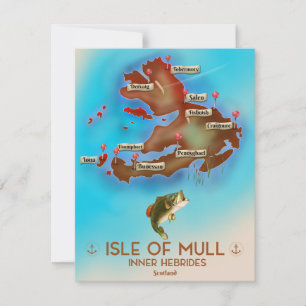 Isle of Mull Inner Hebrides Scotland Vintage Map.