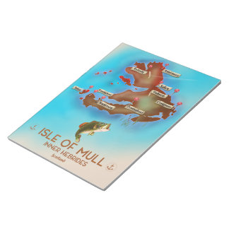 Isle of Mull Inner Hebrides Scotland Vintage Map. Notepad