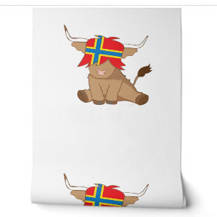 Isle of Orkney flag gift scottish highland cow cut Wallpaper
