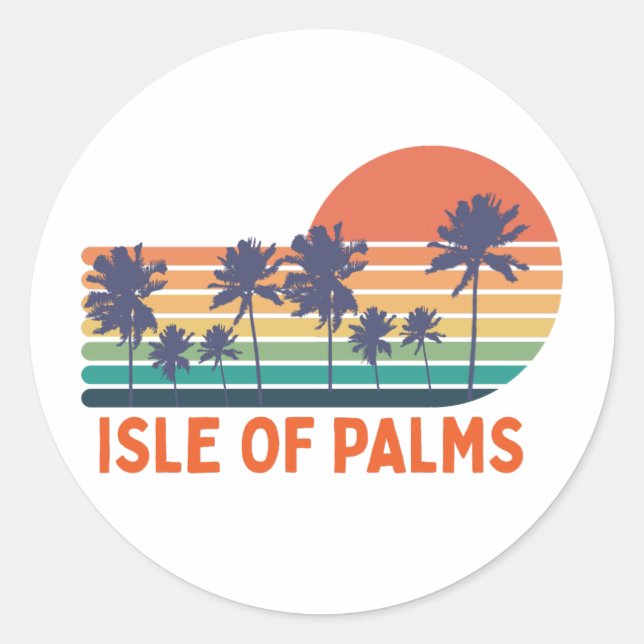 ISLE OF PALMS CLASSIC ROUND STICKER (Front)