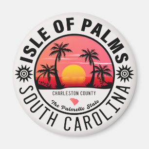 Isle of Palms SC Retro Sunset Souvenirs 60s Magnet
