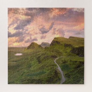 Isle of Sky Sunset Scotland Square Photo Jigsaw Puzzle