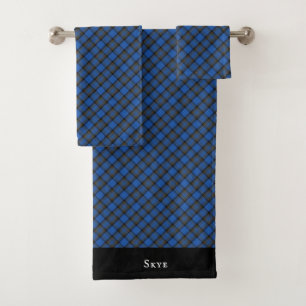 Isle of Skye Blue Tartan Plaid Pattern Bath Towel Set