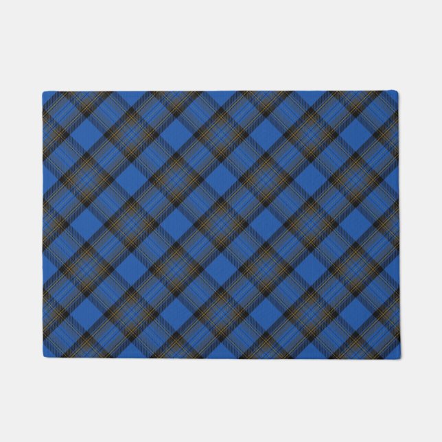 Isle of Skye Blue Tartan Plaid Pattern Doormat (Front)