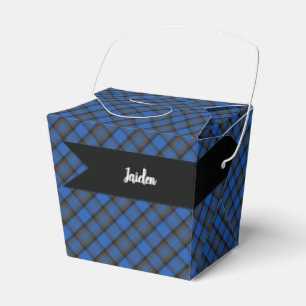 Isle of Skye Blue Tartan Plaid Pattern Favor Box