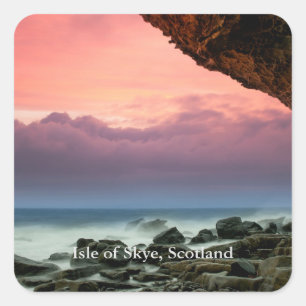 Isle of Skye, Scotland labelled, Square Sticker
