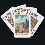 Isle of Skye Scotland Travel Art Vintage Playing Cards<br><div class="desc">Isle of Skye retro vector travel design. The Isle of Skye,  connected to Scotland's northwest coast by bridge,  is known for its rugged landscapes,  picturesque fishing villages and medieval castles.</div>