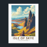 Isle of Skye Scotland Travel Art Vintage Postcard<br><div class="desc">Isle of Skye retro vector travel design. The Isle of Skye,  connected to Scotland's northwest coast by bridge,  is known for its rugged landscapes,  picturesque fishing villages and medieval castles.</div>