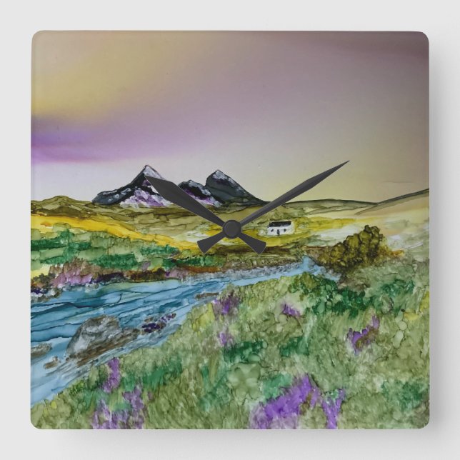Isle of Skye Sligachan  Square Wall Clock (Front)