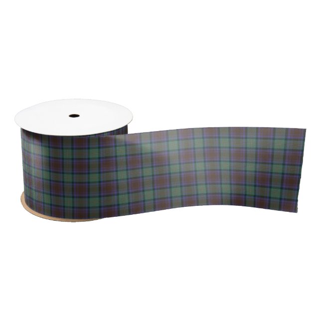  Isle Of Skye Tartan Plaid Green Black Pattern Satin Ribbon (Spool)