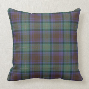 Isle Of Skye Tartan Plaid Green Black Pattern Throw Pillow