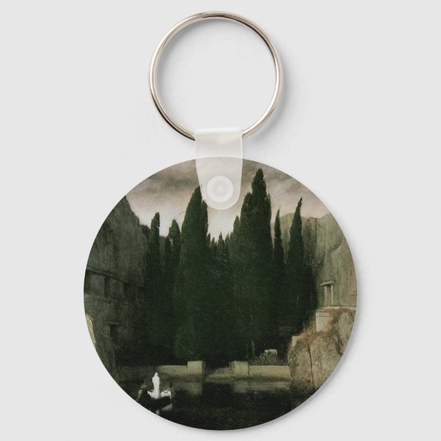 Isle of the Dead by Arnold Bocklin, Symbolism Art Keychain (Front)