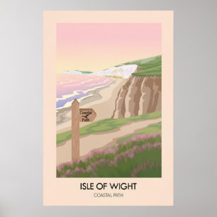 Isle of Wight Coastal Path Travel Poster