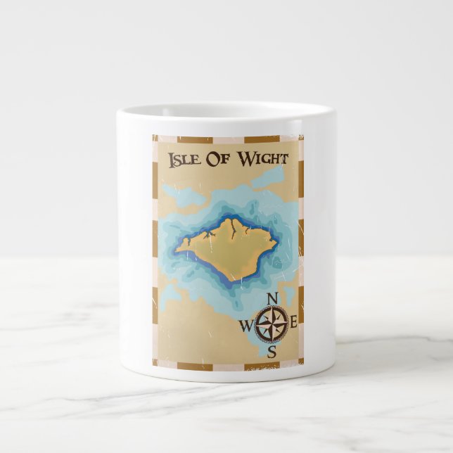 Isle of Wight Treasure map travel poster Large Coffee Mug (Front)