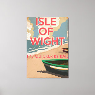 Isle of Wight Vintage locomotive Travel Poster Canvas Print