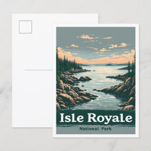 Isle Royal National Park Michigan USA Travel Postcard