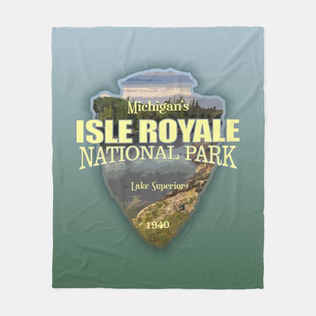 Isle Royale (arrowhead) Fleece Blanket (Front)