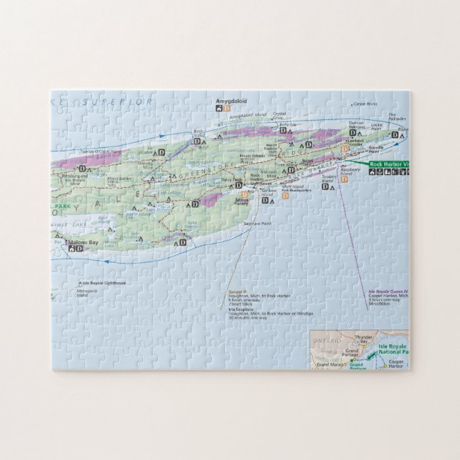 Isle Royale (Michigan) map puzzle (Horizontal)