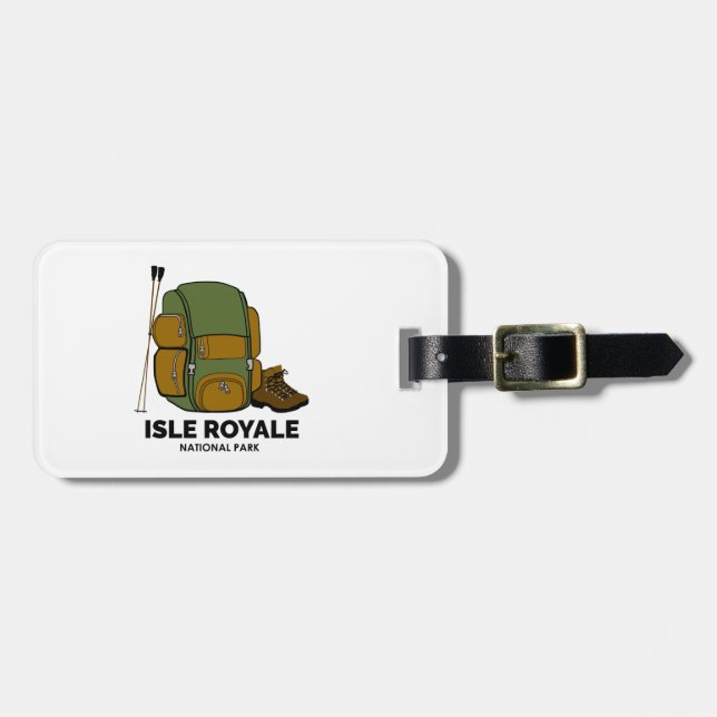 Isle Royale National Park Backpack Luggage Tag (Front Horizontal)