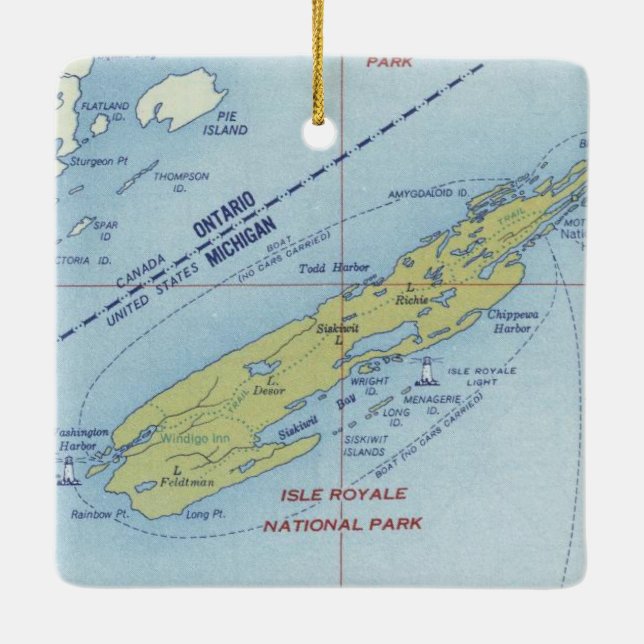 Isle Royale National Park Ceramic Ornament (Back)