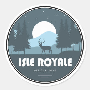 Isle Royale National Park Deer Classic Round Sticker