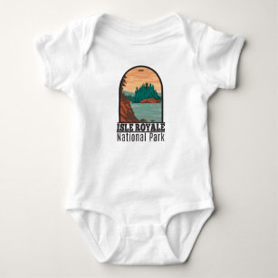 Isle Royale National Park Michigan Vintage   Baby Bodysuit