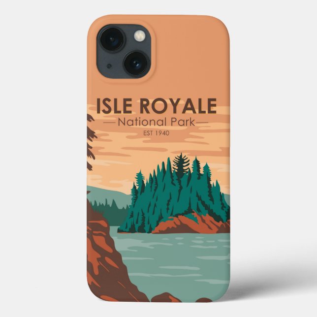 Isle Royale National Park Michigan Vintage  Case-Mate iPhone Case (Back)