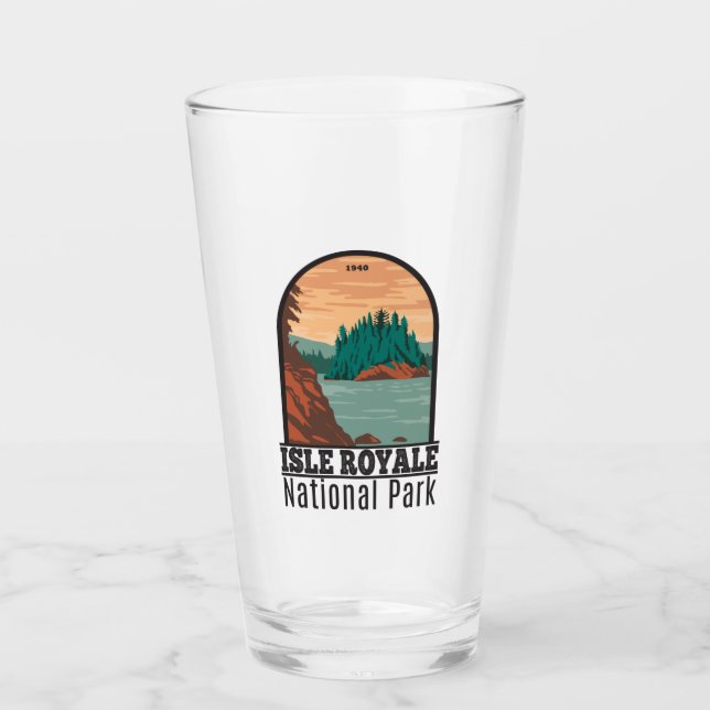 Isle Royale National Park Michigan Vintage  Glass (Front)
