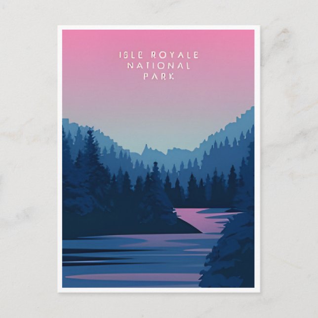 Isle Royale National Park Michigan Vintage travel Postcard (Front)