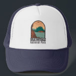 Isle Royale National Park Michigan Vintage  Trucker Hat<br><div class="desc">Isle Royale vector artwork in a window style design. The park is consisting of Isle Royale and hundreds of adjacent islands,  as well as the surrounding waters of Lake Superior,  in the state of Michigan.</div>