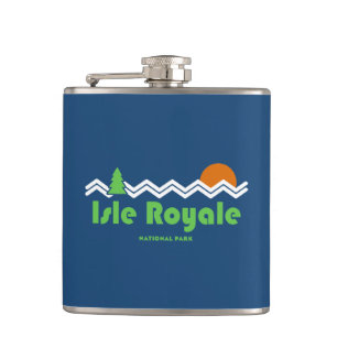 Isle Royale National Park Retro Hip Flask