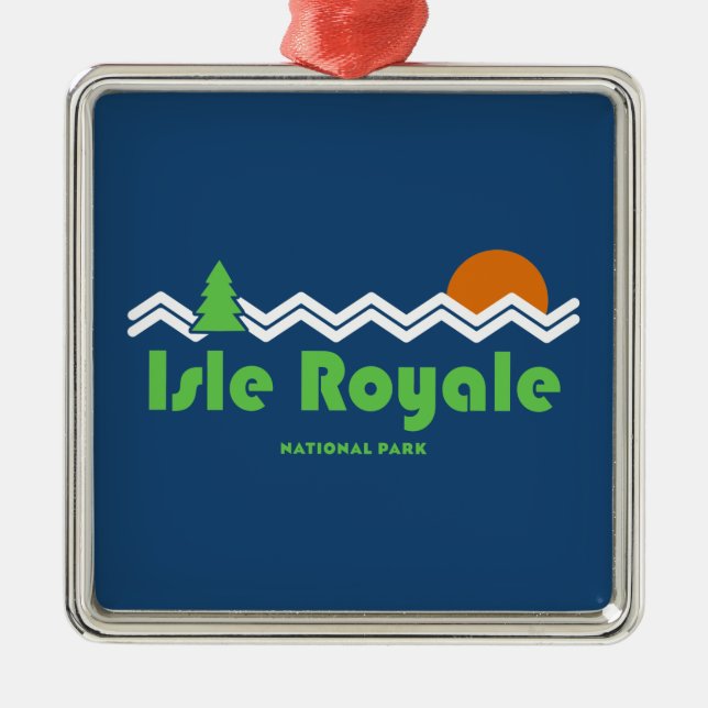 Isle Royale National Park Retro Metal Ornament (Front)
