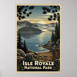 Isle Royale National Park Retro Poster