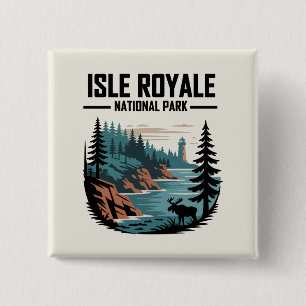 Isle Royale National Park Scenic Wilderness 2 Inch Square Button
