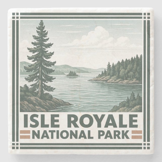Isle Royale National Park Stone Coaster (Front)