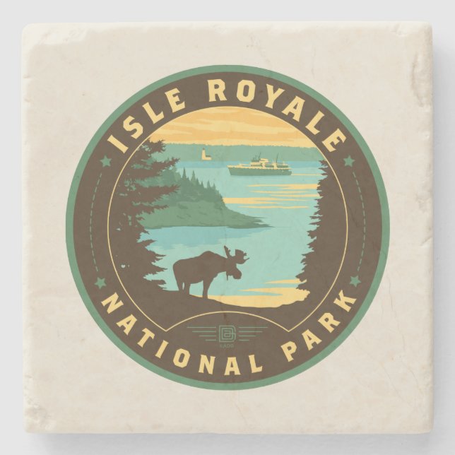 Isle Royale National Park Stone Coaster (Front)