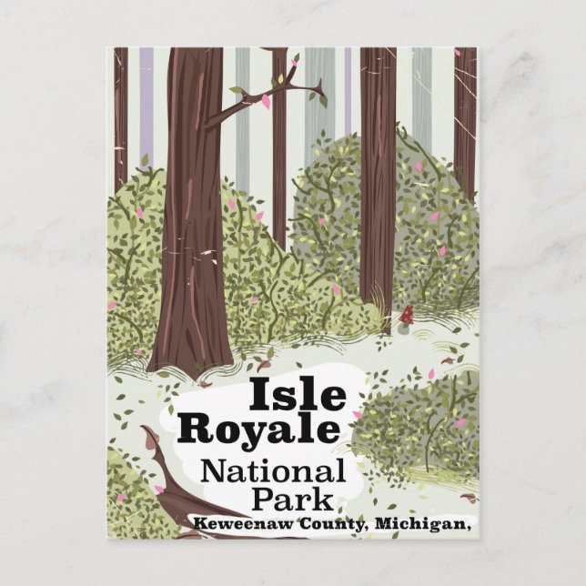 Isle Royale National Park vintage travel poster Postcard (Front)