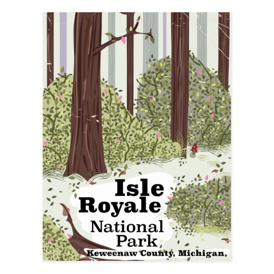 Isle Royale National Park vintage travel poster Postcard