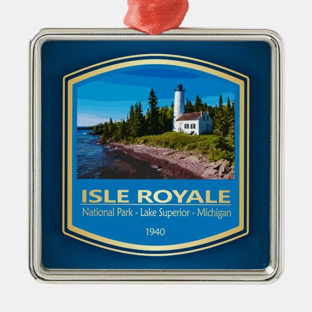 Isle Royale NP (PF1) Metal Ornament (Front)