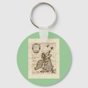 Isles Britanniques - 1700 Nicolas Fils Sanson Map Keychain