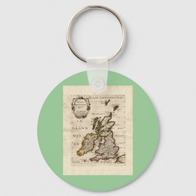 Isles Britanniques - 1700 Nicolas Fils Sanson Map Keychain (Front)
